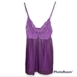 Victoria’s Secret Purple Mesh & Lace Sheer Nightie Size XS